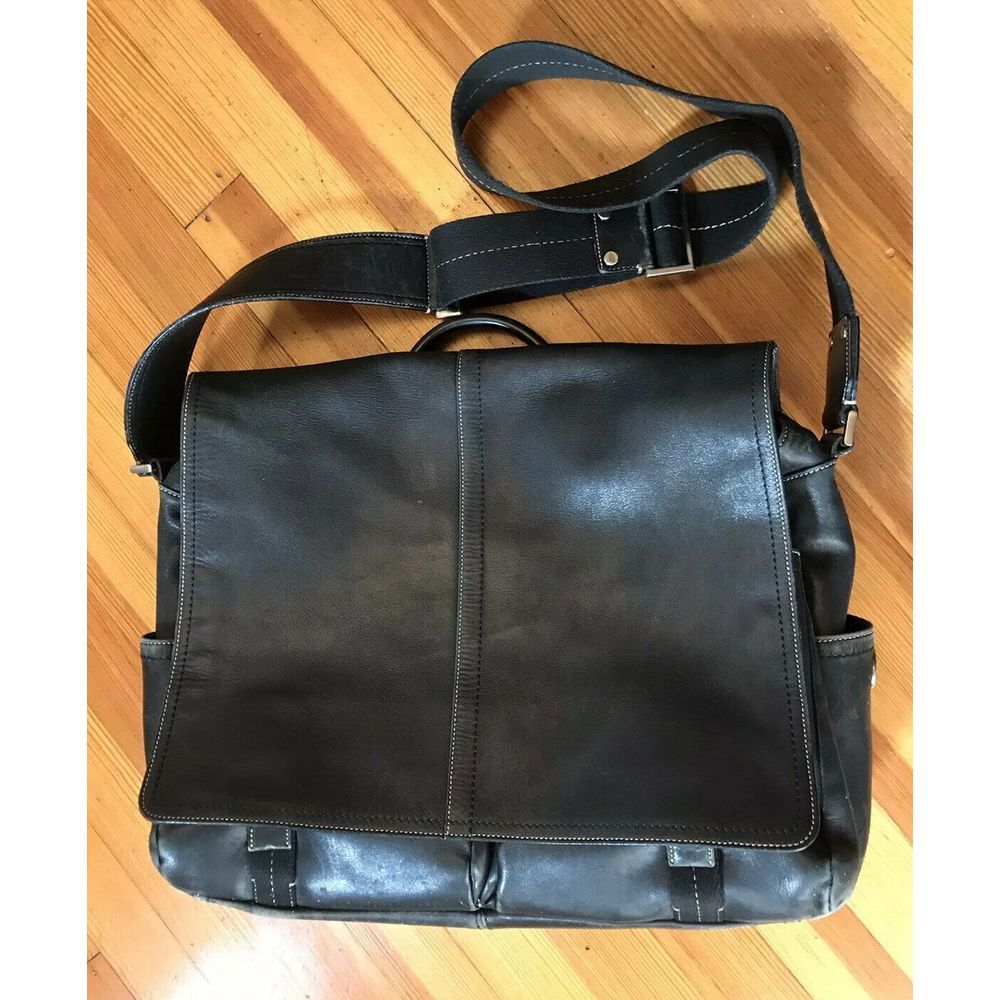 Coach Black Leather Briefcase Bag H05S- 5A01